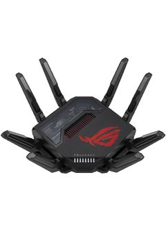 ROG Rapture GT-BE98 Quad-Band WiFi 7 Gaming Router, Supports 320MHz with Speeds of Up to 25 Gbps, Dual 10G Port, Mobile Game Mode, AiMesh & VPN Features | 90IG08F0-MO9A0V Black