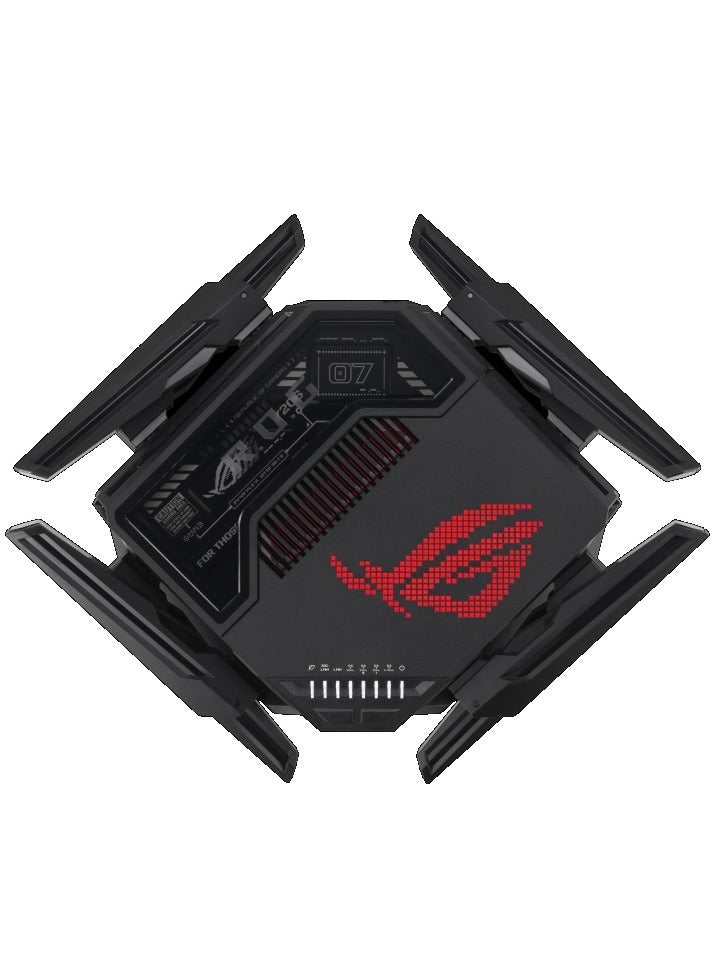 ASUS - ROG Rapture GT-BE98 Quad-Band WiFi 7 Gaming Router, Supports 320MHz with Speeds of Up to 25 Gbps, Dual 10G Port, Mobile Game Mode, AiMesh & VPN Features | 90IG08F0-MO9A0V Black - Image 1