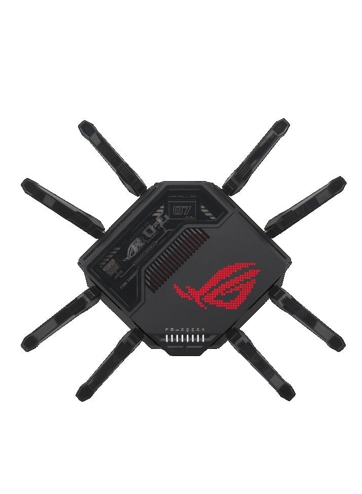 ASUS - ROG Rapture GT-BE98 Quad-Band WiFi 7 Gaming Router, Supports 320MHz with Speeds of Up to 25 Gbps, Dual 10G Port, Mobile Game Mode, AiMesh & VPN Features | 90IG08F0-MO9A0V Black - Image 1