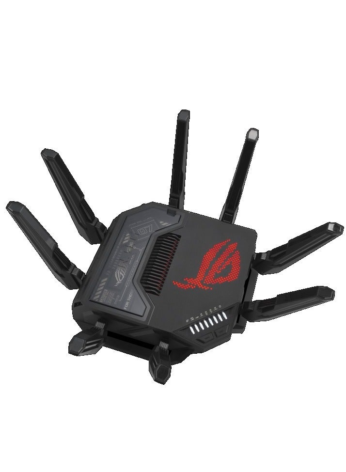 ASUS - ROG Rapture GT-BE98 Quad-Band WiFi 7 Gaming Router, Supports 320MHz with Speeds of Up to 25 Gbps, Dual 10G Port, Mobile Game Mode, AiMesh & VPN Features | 90IG08F0-MO9A0V Black - Image 1