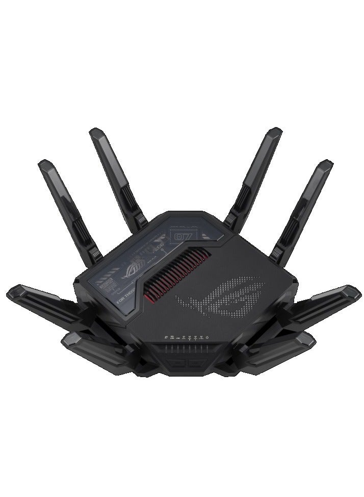 ASUS - ROG Rapture GT-BE98 Quad-Band WiFi 7 Gaming Router, Supports 320MHz with Speeds of Up to 25 Gbps, Dual 10G Port, Mobile Game Mode, AiMesh & VPN Features | 90IG08F0-MO9A0V Black - Image 1