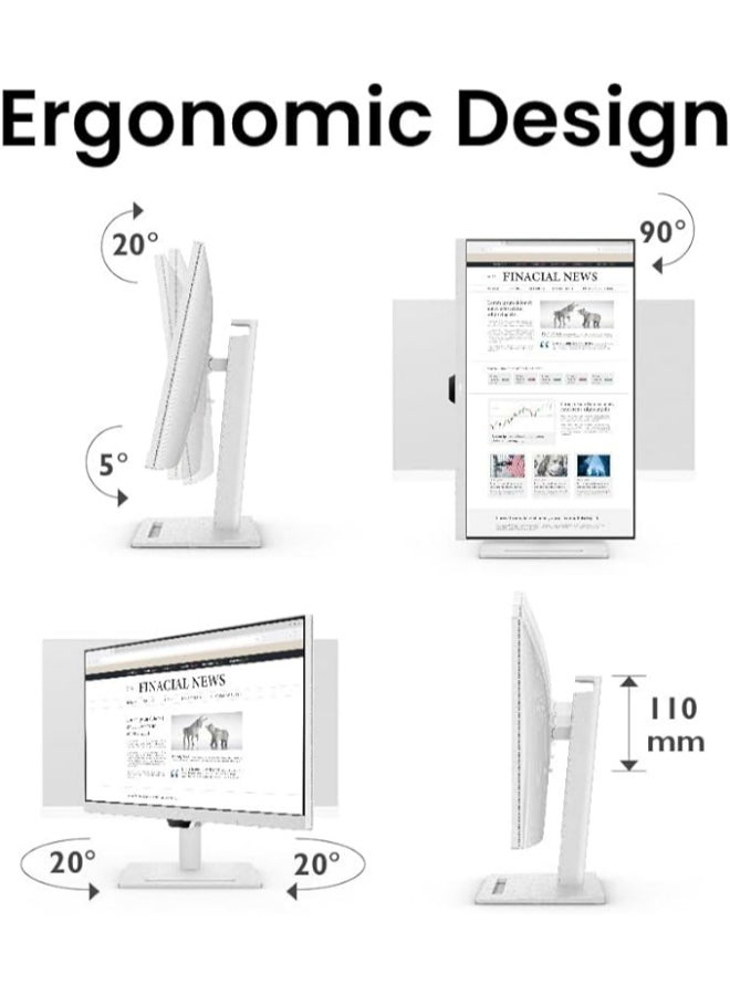 BenQ - 27" GW2790QT Productivity Monitor 1440p | IPS| Eye-Care Tech | 99% sRGB | Brightness Intelligence Gen2 | Noise-Cancelling Mic & Speakers | Ergonomic | USB-C (65W) | USB Hub | DaisyChain White - Image 1
