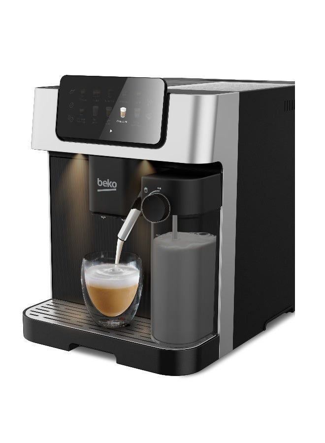 Beko Automatic Bean to Cup Espresso Coffee Machine with 19 Bar, Touch Control LCD Display, 2L Water Capacity, 600ml Milk Container Capacity - Stainless Steel 2 L 1350 W CEG7304X Black / Silver - Image 3