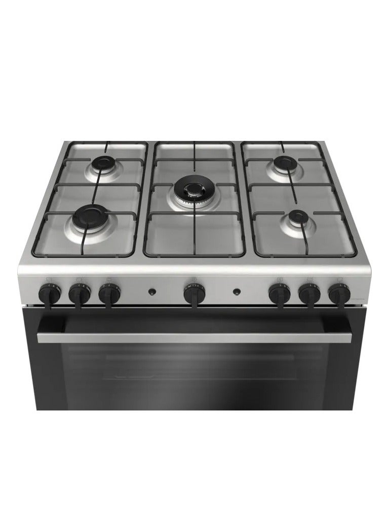 BOSCH - Gas cooker Series 2, 90 * 60 cm, 5 Burners, Stainless Steel, 125 l Oven - HGV1F0U50S Silver - Image 1