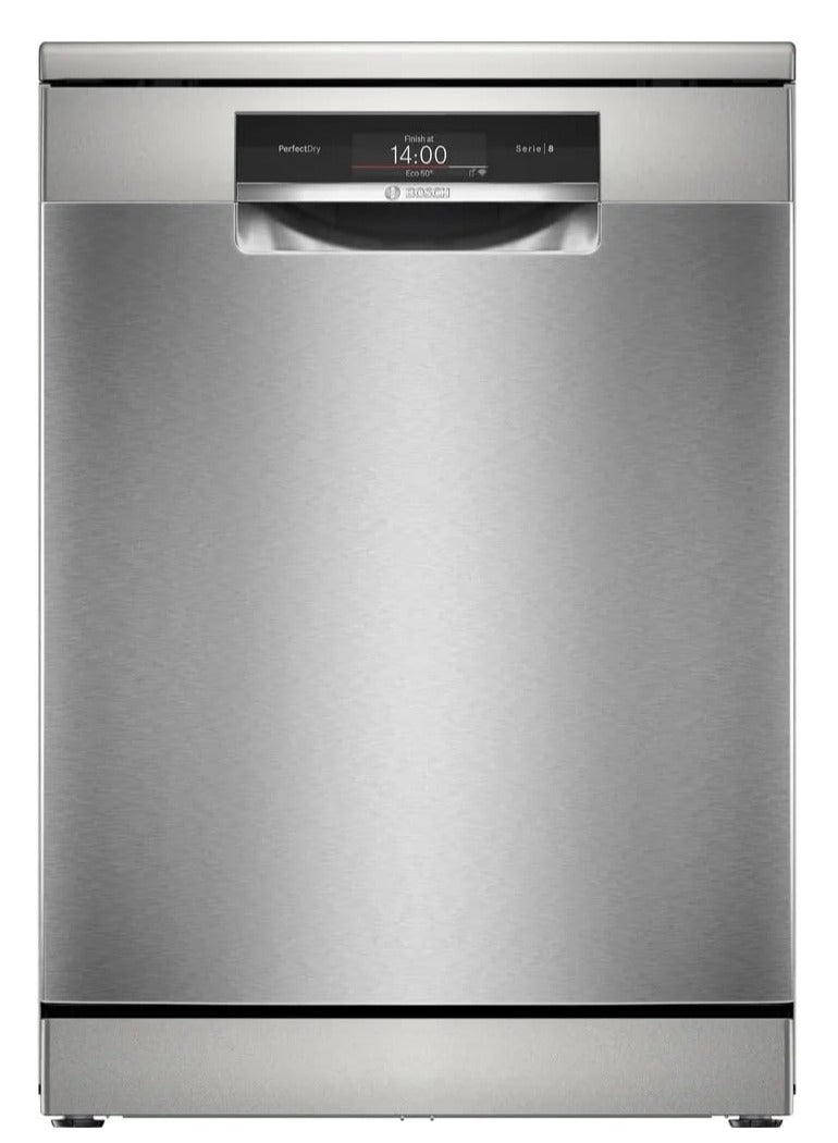 BOSCH Series 8 Dishwasher 13 Place Settings, 8 Programs, Home Connect, Digital Display, 60 cm, Stainless, made in Germany 2400 W SMS8YDI82T silver 