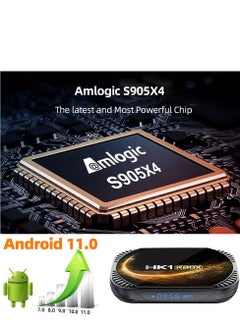 وونكت صندوق تلفاز ذكي صغير يعمل بنظام أندرويد 11.0 HK1 RBOX X4S Amlogic S905X4 رباعي النواة 64 بت ARM Cortex-A55 يدعم 2.4 جيجا/5 جيجا واي فاي مزدوج BT 4.0 Ultra HD 8K/4K HDR H.265 USB 2.0 TV Set Top Box  - Image 2