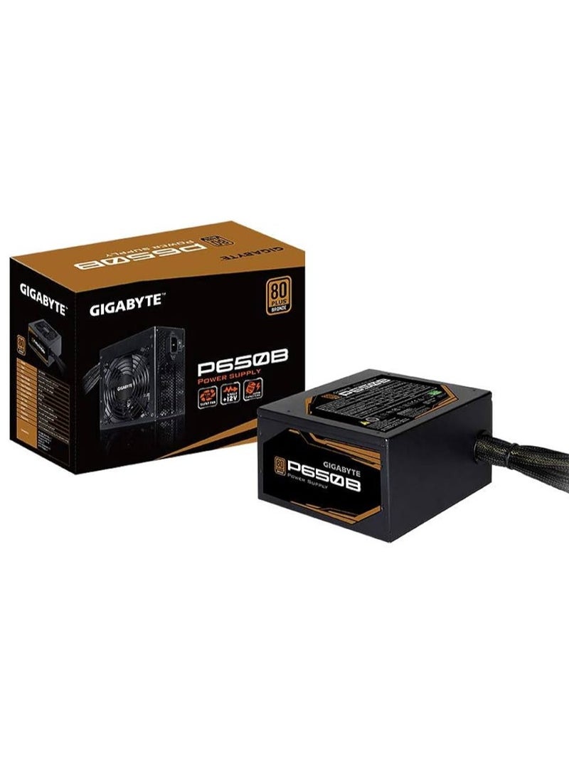 GIGABYTE 80 Plus Bronze 650W, Quiet HYB Fan, Active Power Protection, Power Supply GP-P650B 