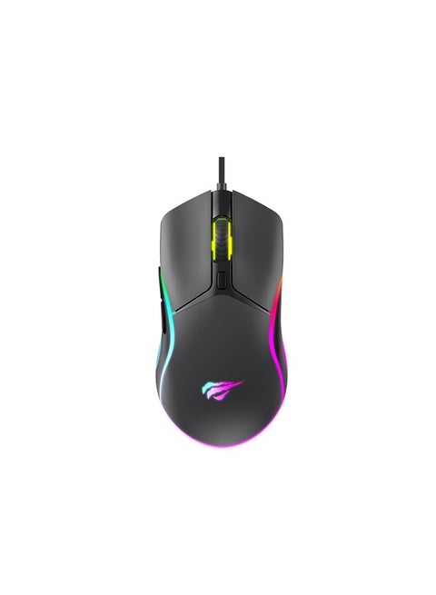 MS1029 RGB Backlit Wired Gaming Mouse, 6 Programmable Buttons, A603FP Chip, 7200DPI, Ultra Lightweight Honeycomb Case Adjustable | HVMS-MS1029