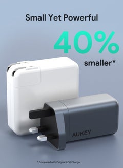 Aukey 3-Port PD Wall Charger With GaN Power Tech 67W Gray  - Image 4