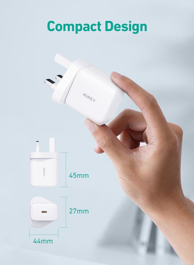 Aukey Portable 30W PD Wall Charger White - Image 4