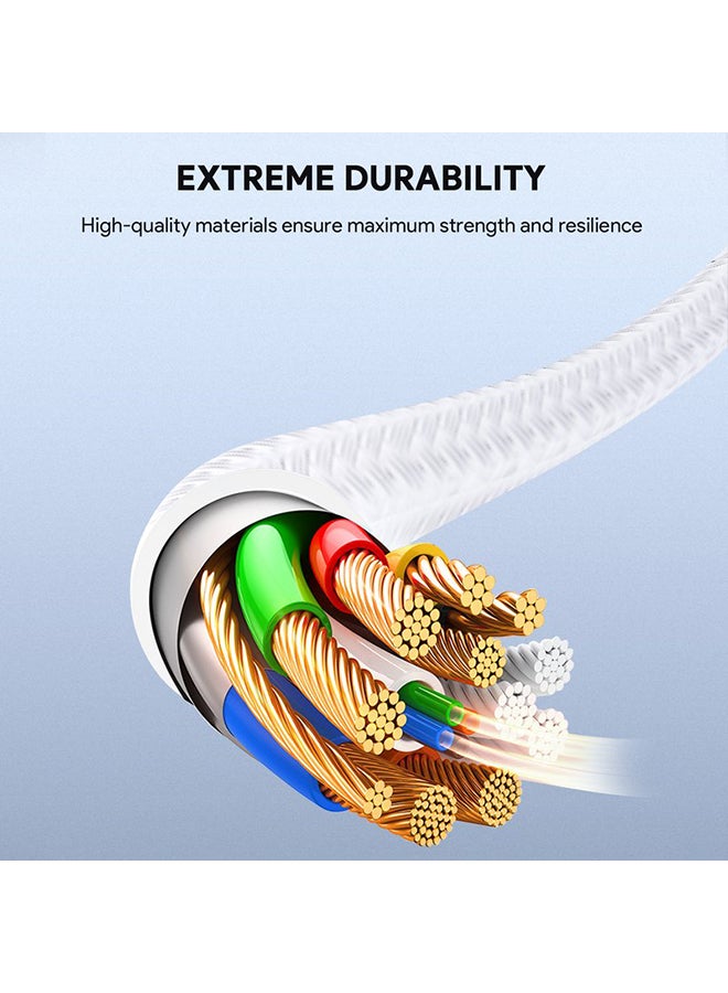 Aukey USB-A to Lightning Cable Nylon Braided   MFi Certified Fast Charging Cable for iPhone 14/14 Plus/14 Pro/14 Pro Max/13/12/11/X Series white White - Image 4