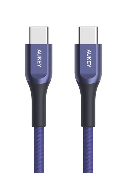 Kevlar Core USB-C to C Cable 1.2m  Fast charge Cable USB C to USB C For iPhone 16 15 Pro Max iPad mini 6 MacBook Pro Air M3 M2 M1 iPad Pro Samsung S24 S23 Ultra Laptop Lenovo Dell Xiaomi BLUE Blue