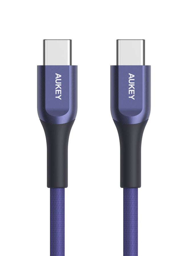 Kevlar Core USB-C to C Cable 1.2m  Fast charge Cable USB C to USB C For iPhone 16 15 Pro Max iPad mini 6 MacBook Pro Air M3 M2 M1 iPad Pro Samsung S24 S23 Ultra Laptop Lenovo Dell Xiaomi BLUE Blue