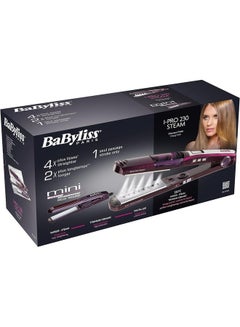 babyliss ST396ALE iPro 230 Steam Wet and Dry Hair Straightener 230C, Titanium Ceramic and Mini Straightener  - Image 2