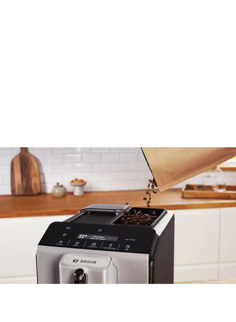 Fully automatic coffee machine Series 2 Pump pressure 15.0 bar Volume water tank 1.4 l Capacity bean container 250 g Silver TIE20301 1.4 L 1300 W TIE20301 Silver