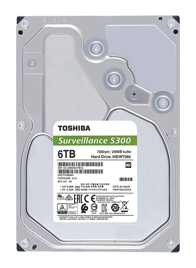 توشيبا محرك الأقراص الصلبة الداخلي SATA S300 مقاس 3.5 بوصة، يدعم 64 كاميرا بعبء عمل يبلغ 180 تيرابايت/عام (HDWT860UZSVA) - Image 3