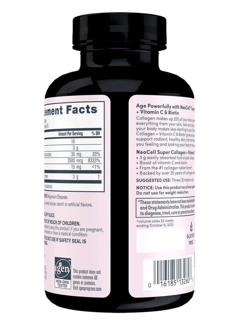 NEOCELL Super Collagen + Vitamin C And Biotin 180 Tablets  - Image 2
