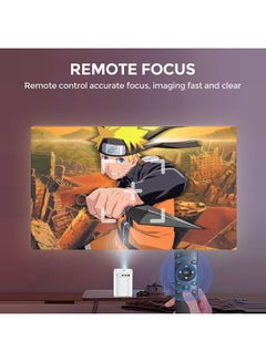 Wownect S8 Mini WiFi Projector 5000 Lumens Portable Outdoor Movie Projector With 100" Screen Supported WiFi Bluetooth Mirroring For Phone Home Theater Video Projector PROJ-WO-81-W White  - Image 4