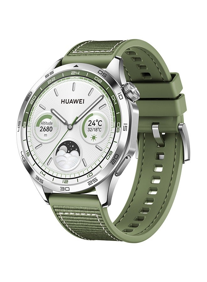 HUAWEI - WATCH GT4 46 mm SmartWatch Green + FreeBuds SE 2 Gift White - Image 1