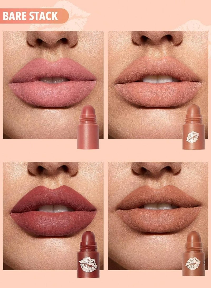 SHEGLAM - Mega Lip Stacks 4 in 1 Lipstick Combos Matte Finish Bare Stack Multicolour - Image 1