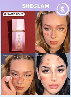 شيجلام Color Blossom Liquid Blush   Swipe Right Red  - Image 3