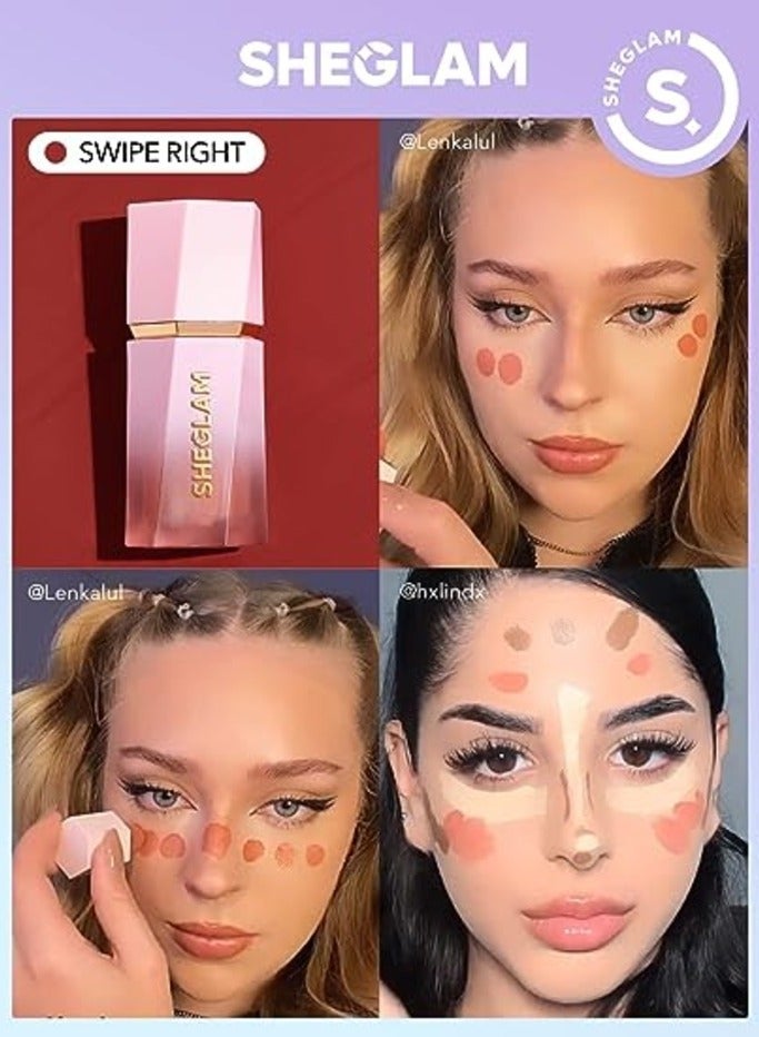 SHEGLAM Color Blossom Liquid Blush   Swipe Right Red - Image 3