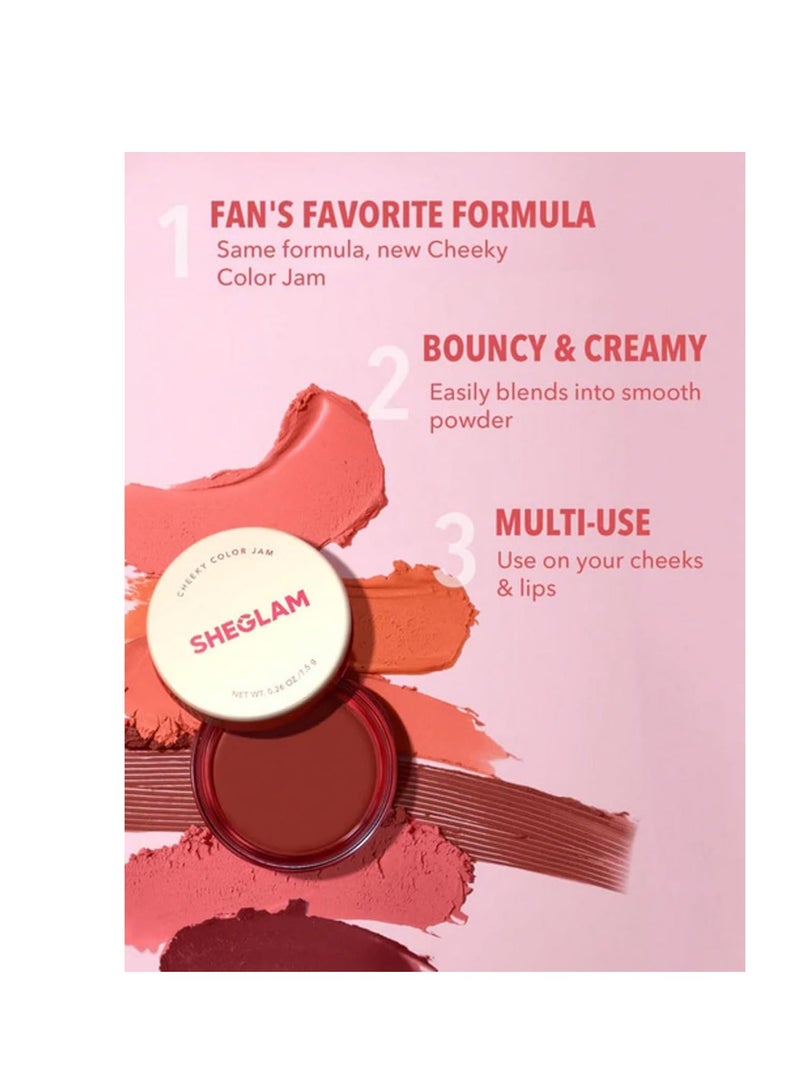 SHEGLAM Sunday Picnic Cheeky Color Jam Facial Blush 4.9 g, Rose Rose - Image 2