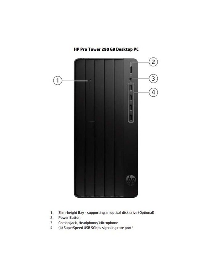 HP - Desktop 290 G9 With Intel Core i7-12700 Processor/8GB RAM DDR4/256GB SSD/Intel UHD 770 Graphics/DOS(Without Windows)/ Black - Image 1