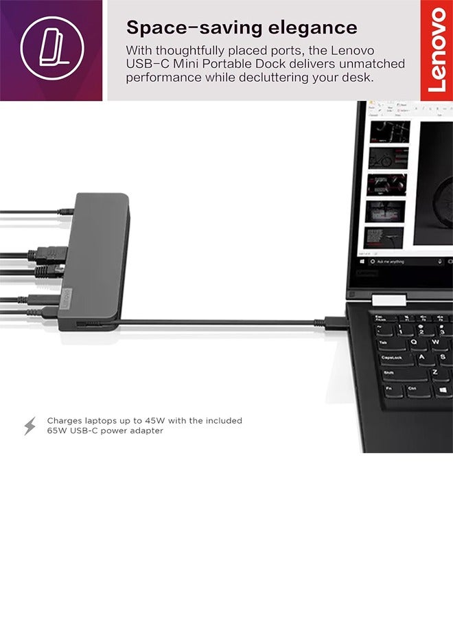 Lenovo - Lenovo USB C Mini Dock UK, 40AU0065UK Iron Grey - Image 1