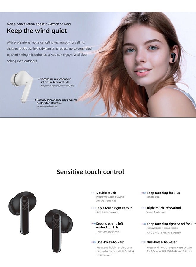 QCY - T13 ANC2 Truly Wireless ANC Earbuds With Noise Cancellation, 30 Hours Long Battery Life, 5.3 Bluetooth Multipoint and Stable Connections Black - Image 1