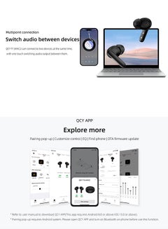 QCY T13 ANC2 Truly Wireless ANC Earbuds With Noise Cancellation, 30 Hours Long Battery Life, 5.3 Bluetooth Multipoint and Stable Connections Black  - Image 3