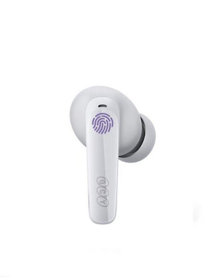 QCY - T13X Wireless Earbuds , Active Noise Cancellation Bluetooth Earphones, ANC Levels Transparency Mode EQ Settings , IPX5 Waterproof - White - Image 1