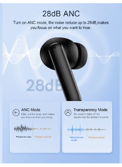QCY T13 ANC Earbuds Featuring Active Noise Cancellation Adjustable ANC Levels Transparency Mode, and EQ settings Bluetooth 5.3 IPX5 waterproof WhiTe  - Image 4