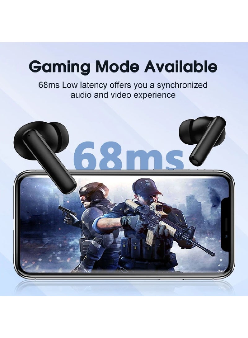 QCY - T13 ANC Earbuds Featuring Active Noise Cancellation Adjustable ANC Levels Transparency Mode, and EQ settings Bluetooth 5.3 IPX5 waterproof WhiTe - Image 1