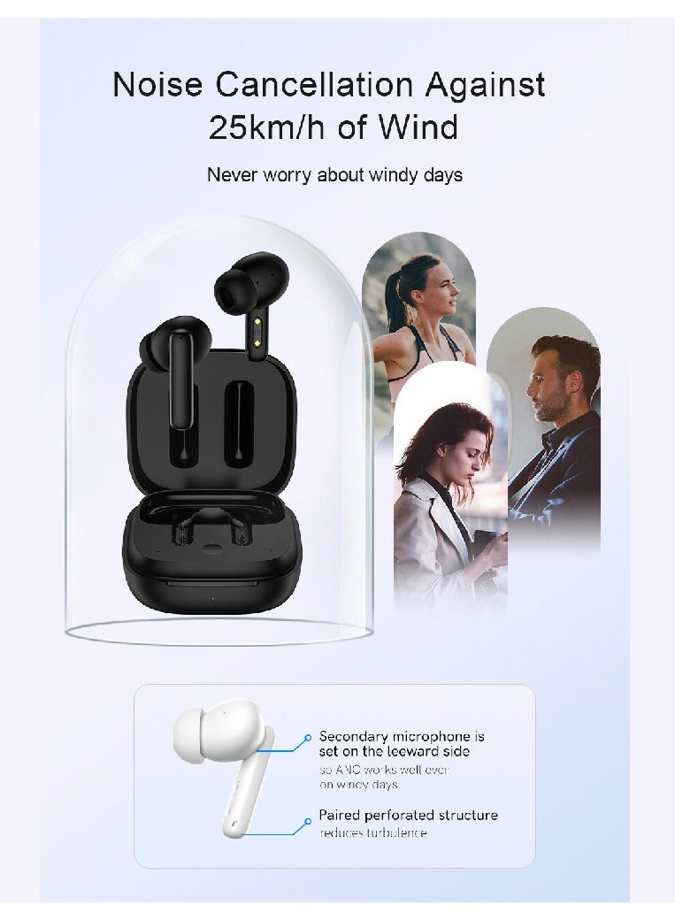 QCY - T13 ANC Earbuds Featuring Active Noise Cancellation Adjustable ANC Levels Transparency Mode, and EQ settings Bluetooth 5.3 IPX5 waterproof WhiTe - Image 1