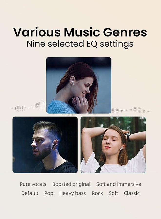 Ailybuds Lite T29 Truly Wireless Earbuds With Bionic Arc Design,Strong 5.3 Bluetooth Connection, 28 Hours Battery Life & 68 ms Low Latency White