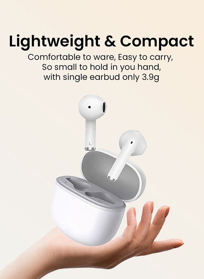 Ailybuds Lite T29 Truly Wireless Earbuds With Bionic Arc Design,Strong 5.3 Bluetooth Connection, 28 Hours Battery Life & 68 ms Low Latency White
