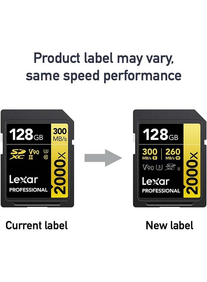 Lexar Professional 2000x 128GB SDXC UHS-II Card, Up To 300MB/s Read, for DSLR, Cinema-Quality Video Cameras (LSD2000128G-BNNNU) 128 GB  - Image 5