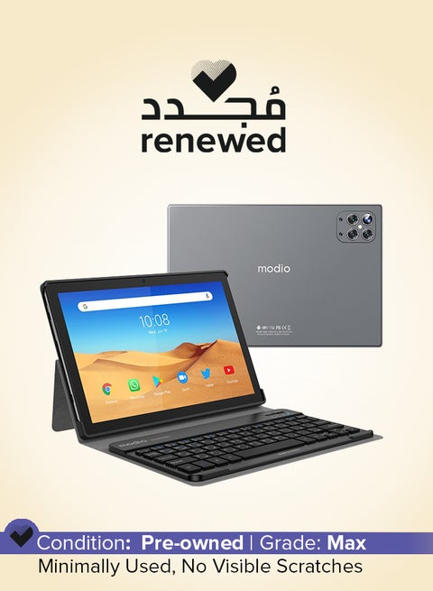 Renewed - M28 Smart Android Kids Tablet 10.1-Inch Display Dual SIM Grey 8GB RAM 512GB 5G With Bluetooth Keyboard - International Version