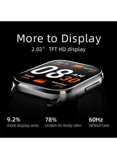 QCY Smartwatch GS Smart Sports Watch With 2.02 Large Display, Bluetooth Call, Health Monitoring,10 Days Battery Life and Message, Call Notification Black  - Image 2