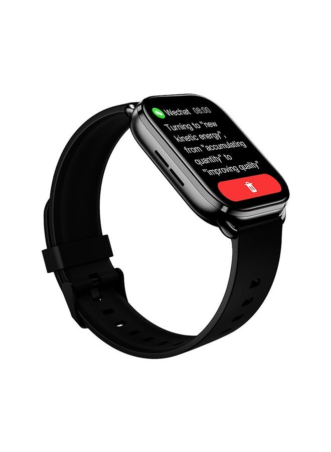 QCY - Smartwatch GS Smart Sports Watch With 2.02 Large Display, Bluetooth Call, Health Monitoring,10 Days Battery Life and Message, Call Notification Black - Image 1