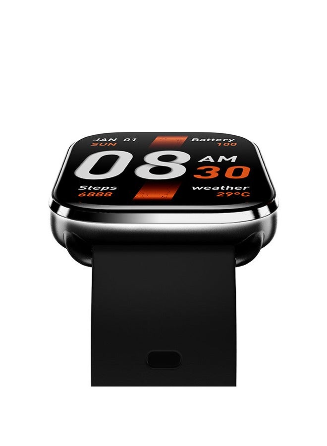 QCY - Smartwatch GS Smart Sports Watch With 2.02 Large Display, Bluetooth Call, Health Monitoring,10 Days Battery Life and Message, Call Notification Black - Image 1