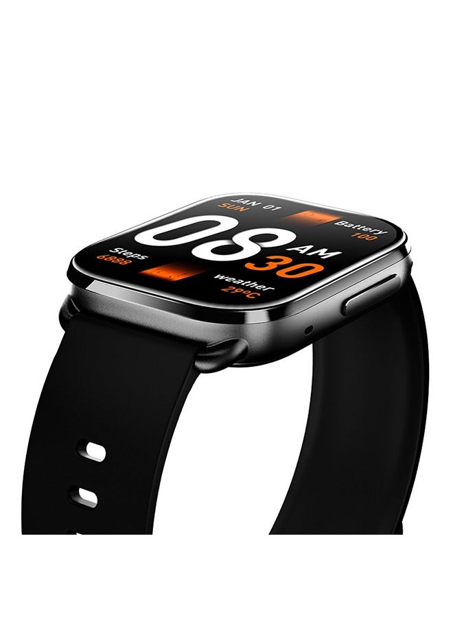 QCY - Smartwatch GS Smart Sports Watch With 2.02 Large Display, Bluetooth Call, Health Monitoring,10 Days Battery Life and Message, Call Notification Black - Image 1