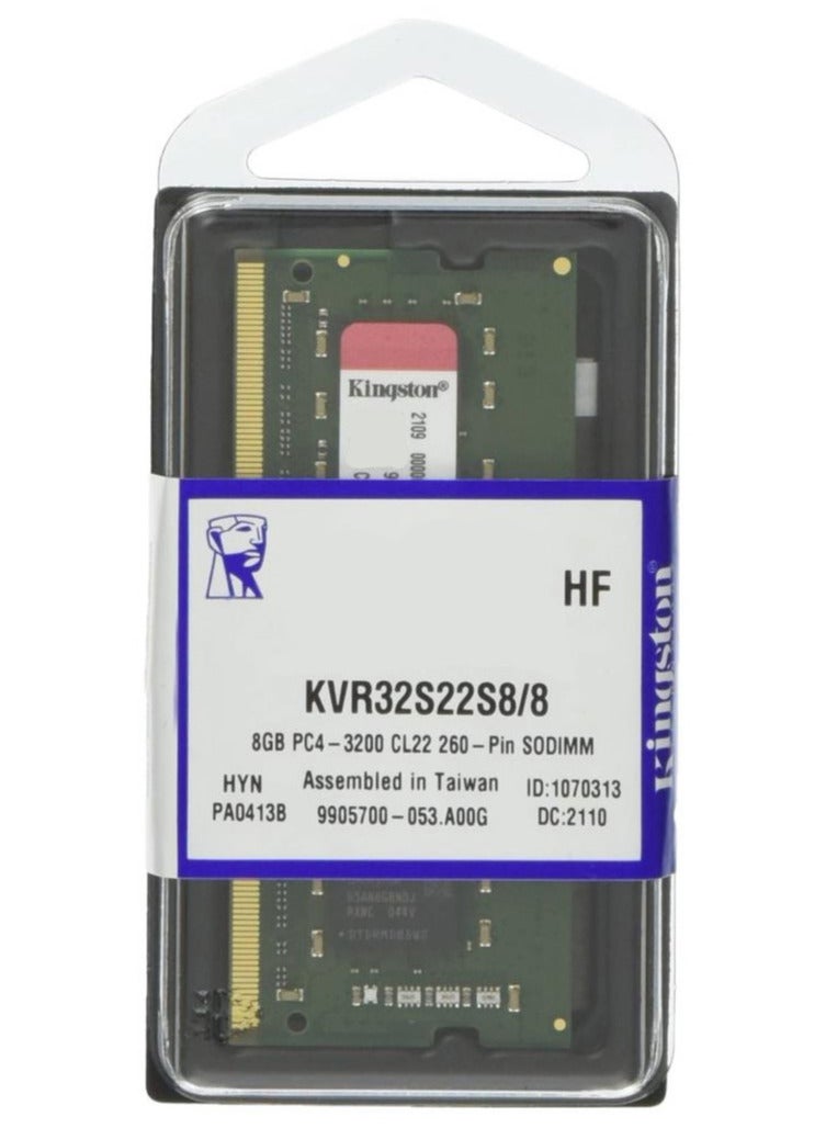 Kingston Ram KVR32S22S8/8 laptop 8GB 3200MT/s DDR4 Non-ECC CL22 SODIMM 1Rx8  - Image 2