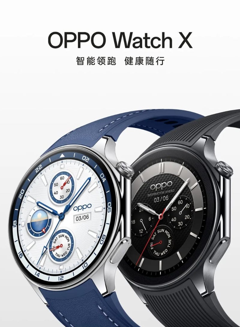 OPPO - Watch X With eSim Support And ColorOS Smartwatch 1.43 Inch Screen Snapdragon Chinese Version Black - Image 1