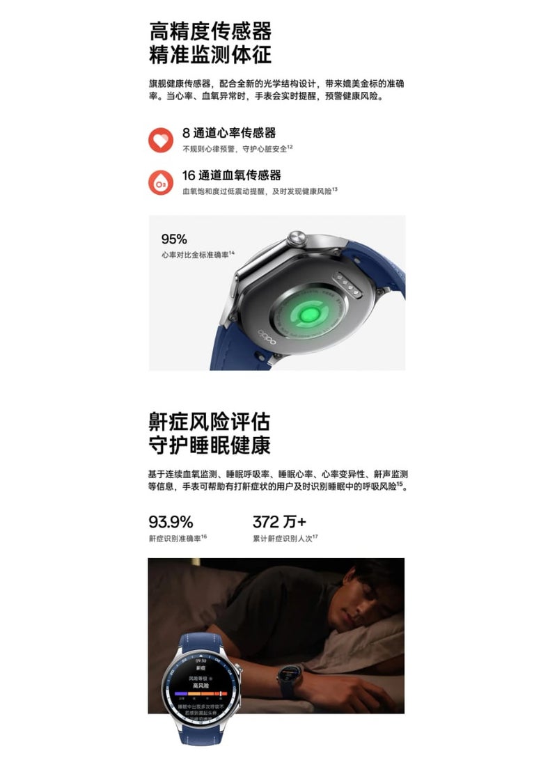 OPPO - Watch X With eSim Support And ColorOS Smartwatch 1.43 Inch Screen Snapdragon Chinese Version Black - Image 1