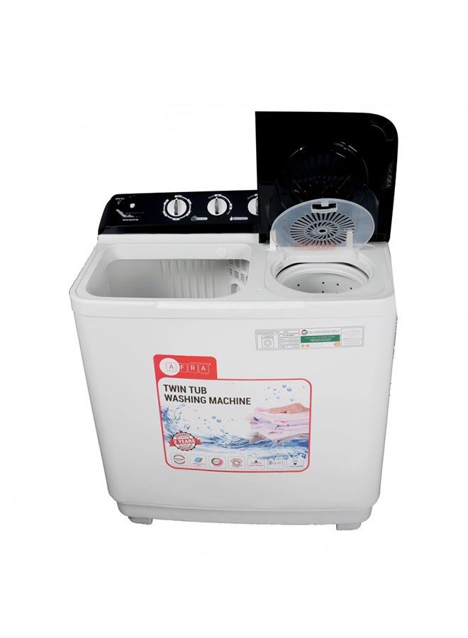 AFRA Japan Washing Machine-Top Load, Twin Tub, Semi-Automatic, Freestanding, Deurable Plastic Housing, Washing G-Mark, ESMA, ROHS, And CB Certified, 2 Years Warranty 10 kg 450 W AF-1061WMWB White  - Image 2