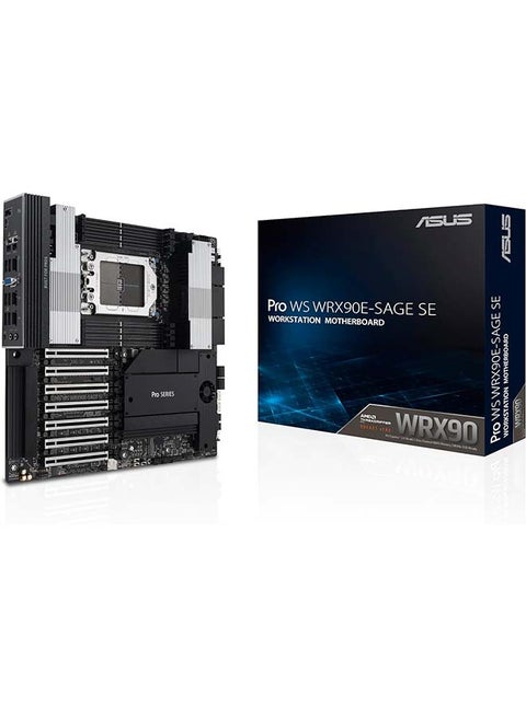 Pro WS WRX90E-SAGE SE EEB Workstation Motherboard, AMD Ryzen™ Threadripper™ PRO 7000 WX-Series, ECC R-DIMM DDR5, 32 Power-Stage,7xPCIe 5.0x16, PCIe 5.0 M.2, 10Gb & 2.5Gb LAN, Multi-GPU Support Black