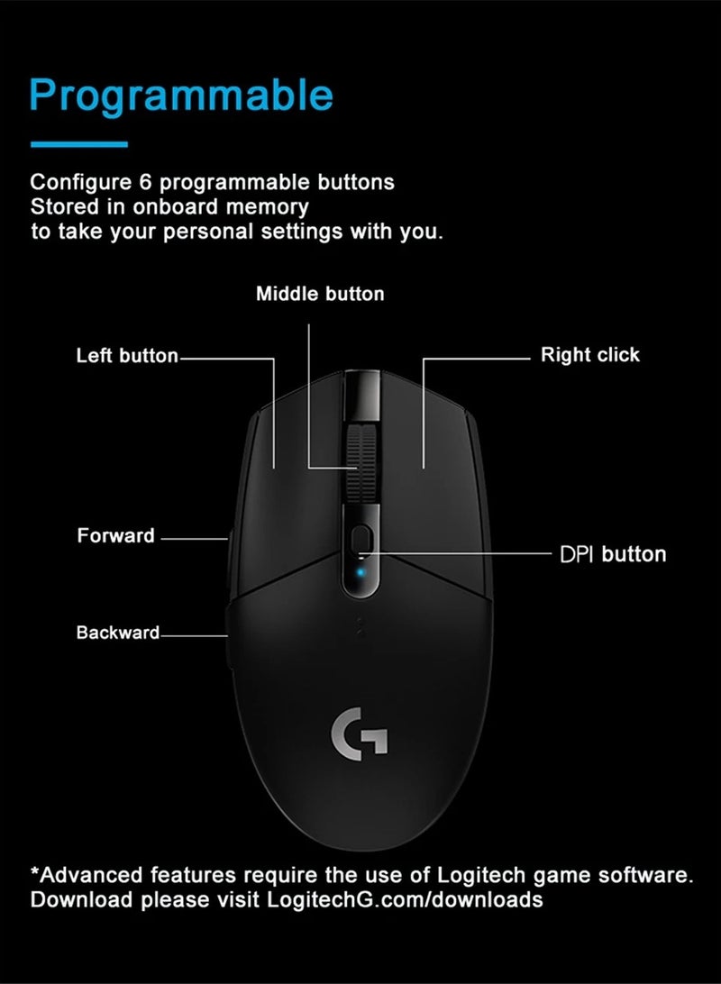 لوجيتيك - ماوس الألعاب اللاسلكي لايت سبيد G304 باللون الأسود - Image 1