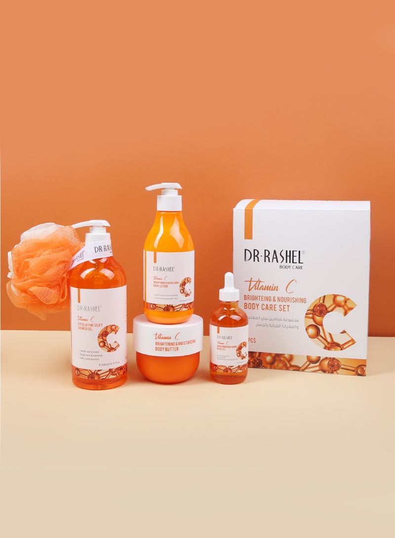 DR. RASHEL Vitamin C For Skin Care Set Facial Cleanser 80 g, Cleansing Milk 100 Ml, Essence Toner 100 Ml, Face Serum 50 Ml, Face Cream 50 جرامmm - Image 1